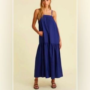 For Days Organic Poplin Maxi Dress- Dark Navy